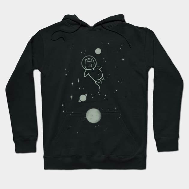 Space cat 1 Hoodie by Chewbarber